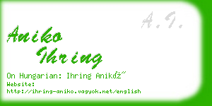 aniko ihring business card